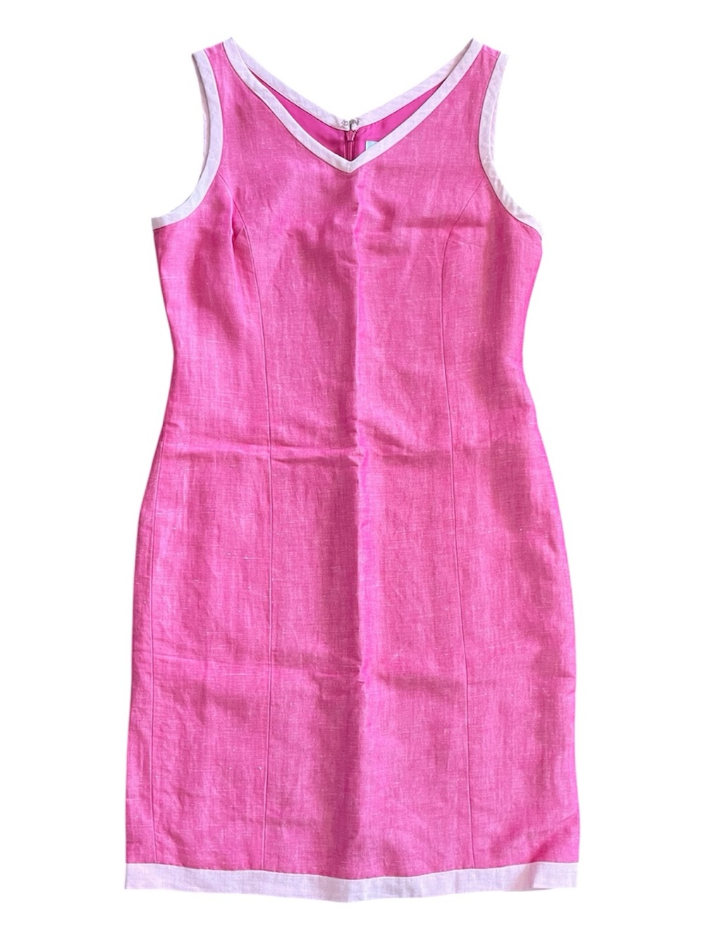 LOFT Pink Sleeveless V‑Neck Mini Dress